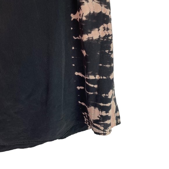 Gypsy 05 100% Silk Sleeveless Top Tank Tie Dye Black V Neck Size L - Picture 2 of 7